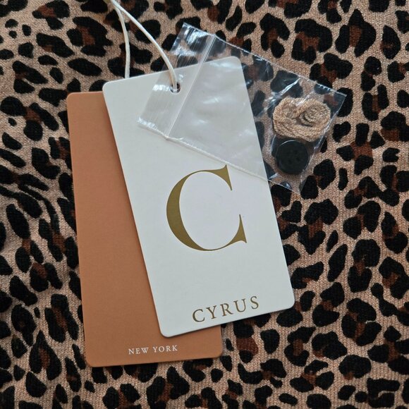 Cyrus Brown Leopard Print Soft Button Front Long Sleeve Cardigan Women Small NWT - Picture 9 of 9